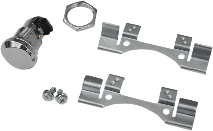 Drag Specialties Fuel Door Latch Kit - Push-Button - Chrome 0703-0631