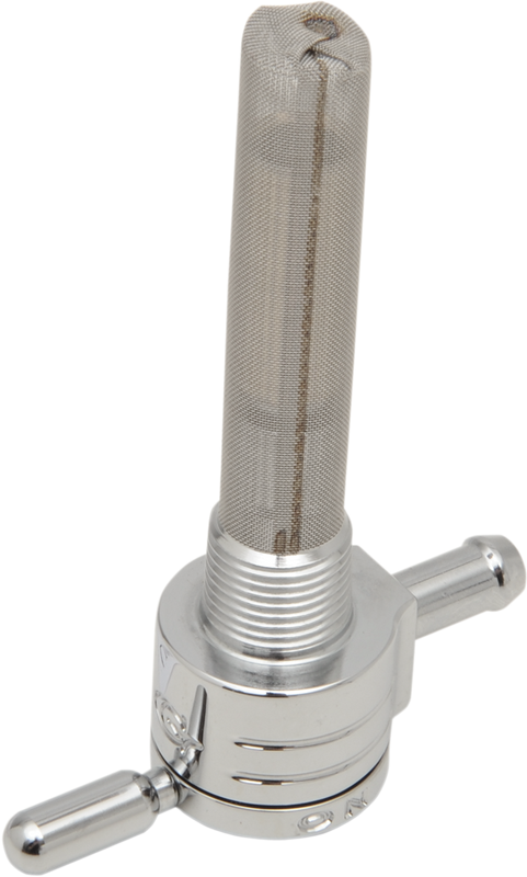 Golan Products "Click-Slick" Fuel Petcock - Straight - Chrome - 3/8" Npt 75-516S-CS