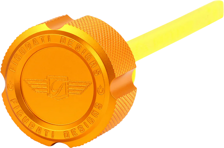 Figurati Designs Performance Magnetic Oil Dipstick - Knurled - Gold - M8 Touring/Trike FDP01-M8KN-G