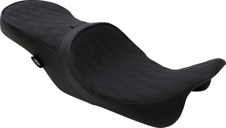 Drag Specialties Seats Low Touring Seat - Solar Reflective - Double Diamond - With Backrest Receiver - Fl '08-'23 0801-1008