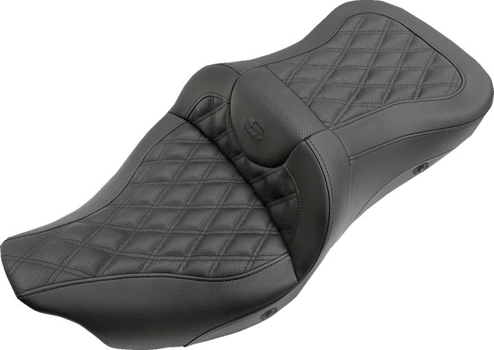 Saddlemen Extended Reach Roadsofa Seat - Lattice Stitched - Without Backrest - Heated - Fl '08-'24 808-07B-184HCT