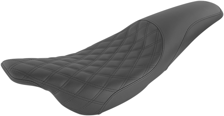 Saddlemen Profiler Seat - Front Lattice/Rear Smooth - Black - Flh '97-'07 897-07-149