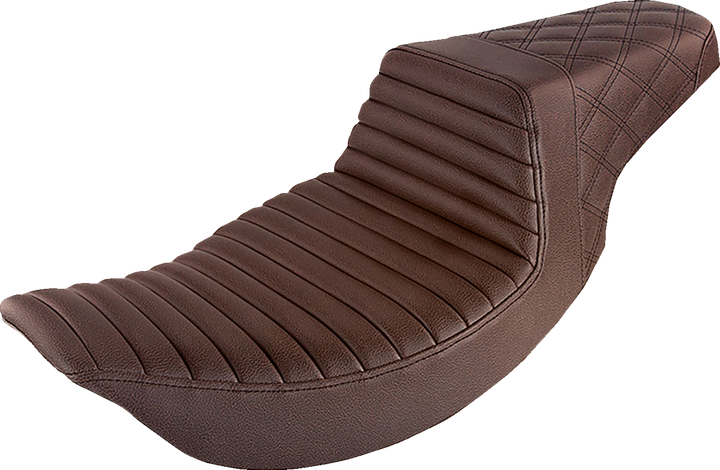 Saddlemen Step-Up Seat - Front Tuck-N-Roll/Rear Lattice Stitch - Brown 897-06-176BR