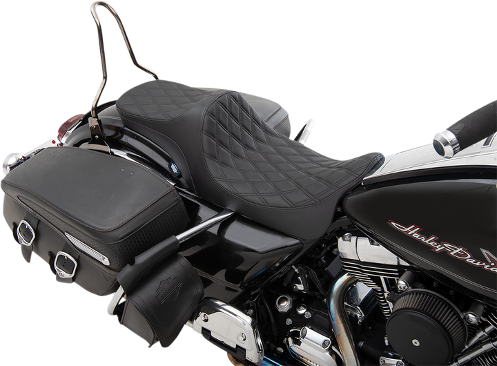 Drag Specialties Seats Predator Iii 2-Up Seat - Double Diamond - Black Thread - Fl '08-'23 0801-1304