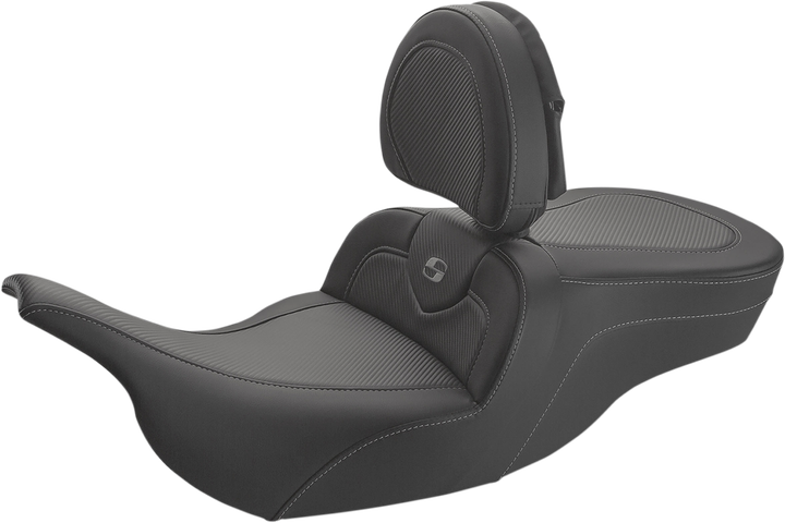 Saddlemen Roadsofa Carbon Fiber Seat - W/ Backrest - Smooth - Flh/Flt '97-'07 897-07-185BR