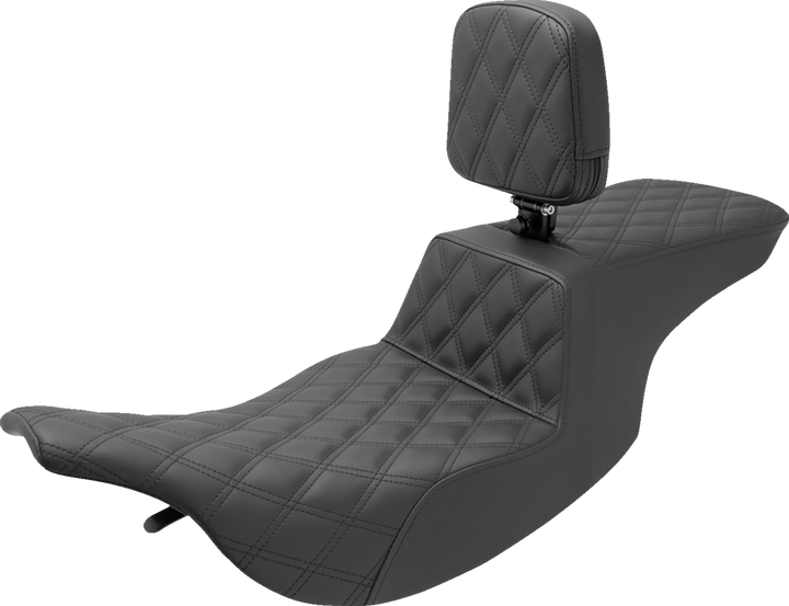 Saddlemen Tour Step-Up Seat - Rider Backrest - Full Lattice Stitch - Fl '97-'07 897-07-195BR