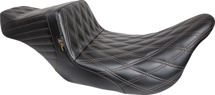 Le Pera Tailwhip Seat - Double Diamond W/ Chestnut Thread - Black - Fl '08-'24 LK-587DD-CHET