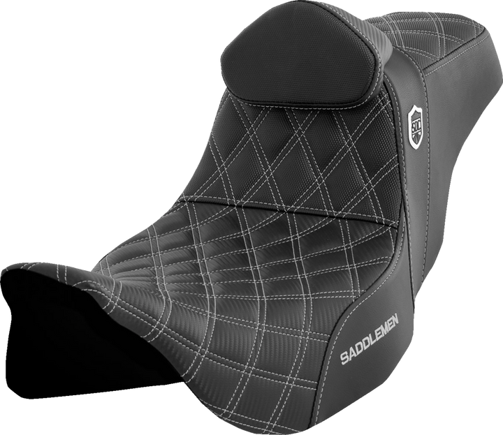 Saddlemen Pro Series Sdc Performance Seat - W/ Backrest - Silver Stitch - Flh/Flt '08-'23 SC80807SILRT