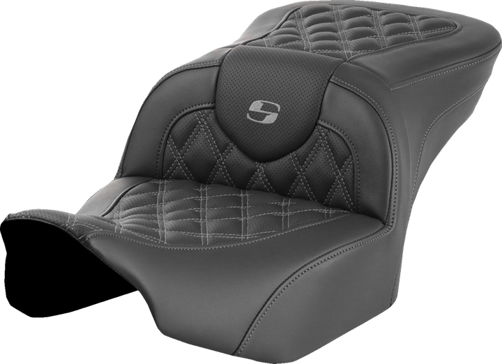 Saddlemen Roadsofa Seat - Without Backrest - Gray Lattice Stitch - Fltr/Flhx '23-'24 823-07-18202