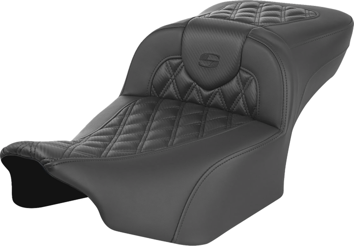 Saddlemen Roadsofa Extended Reach Seat - Without Backrest - Carbon Fiber - Lattice Stitch - Fltr/Flhx '23-'24 823-07-20700