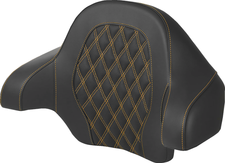 Saddlemen Tour-Pak Backrest Pad - Lattice Stitch - Gold Stitch - Fl '14-'24 814-07-18407