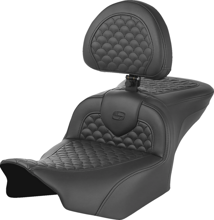 Saddlemen Roadsofa Seat - Dragon Scale Stitch - W/ Backrest - Fltr/Flhx '23-'25 823-07-208B0