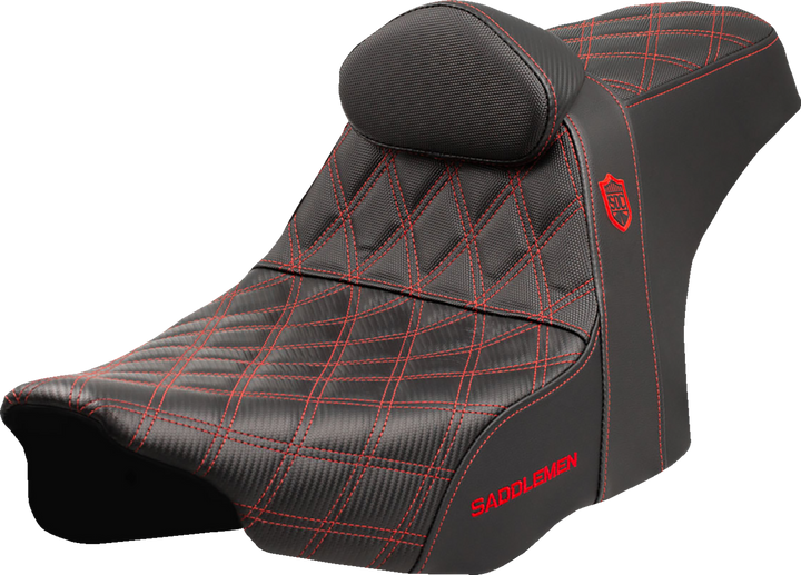 Saddlemen Pro Series Sdc Performance Seat - Red Stitching - W/ Backrest - Flt/Flh '23-'25 SC82307DB4
