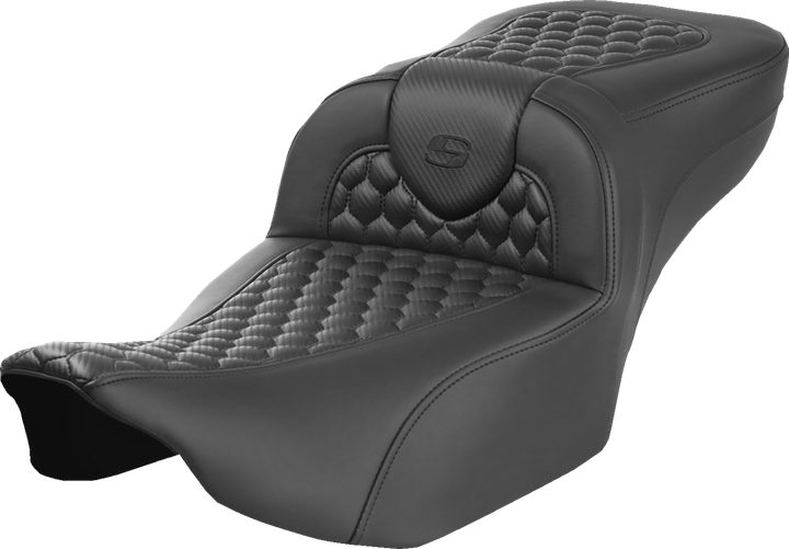 Saddlemen Heated Roadsofa Seat - Extended Reach - Honeycomb Stitch - W/O Backrest - Flt/Flh 23-24 823-07-190A0