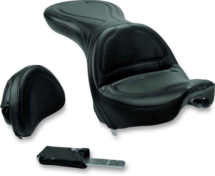 Saddlemen Seat - Explorer - With Backrest - Stitched - Black - Fxstd '00-07 8252JS