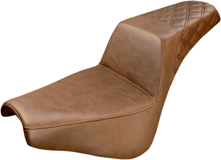 Saddlemen Step-Up Seat - Rear Lattice Stitch - Brown - Fx '18-'24 818-30-173BR