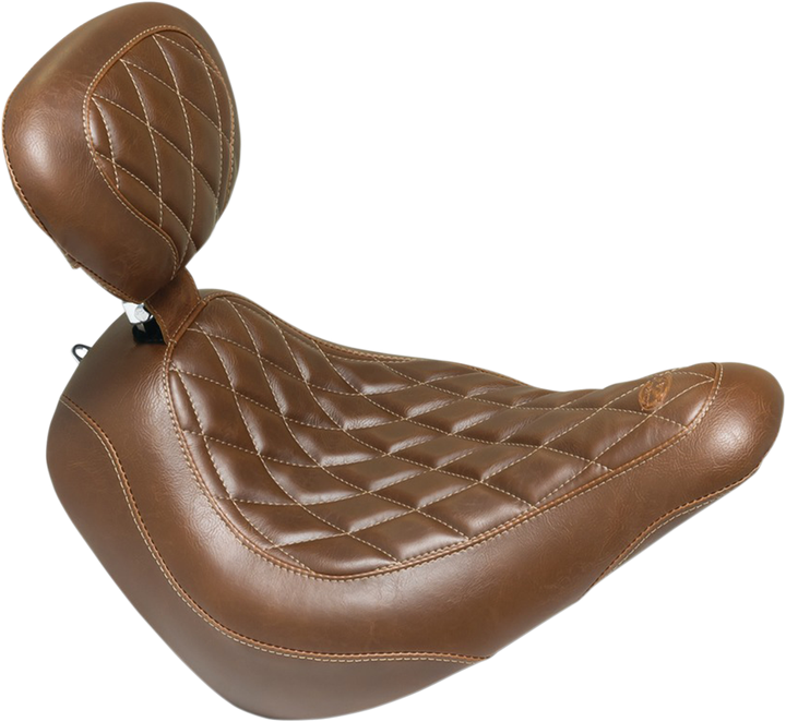 Mustang Seat - Wide Tripper Solo - With Backrest - Diamond - Brown 83040