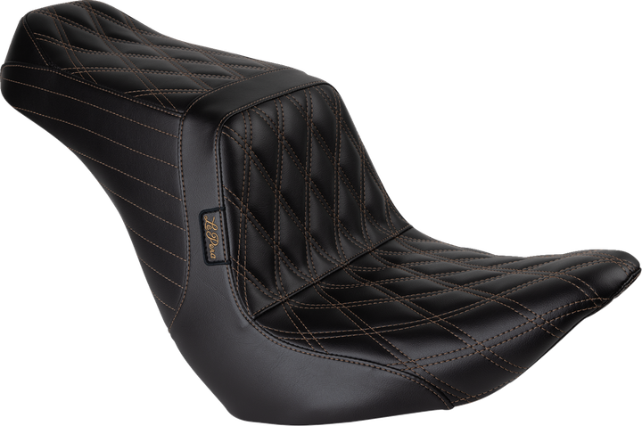 Le Pera Tailwhip Up Front Seat - Double Diamond W/ Chestnut Thread - Black - Flsb/Fxlr '18-'24 LYRU-580DD-CHET