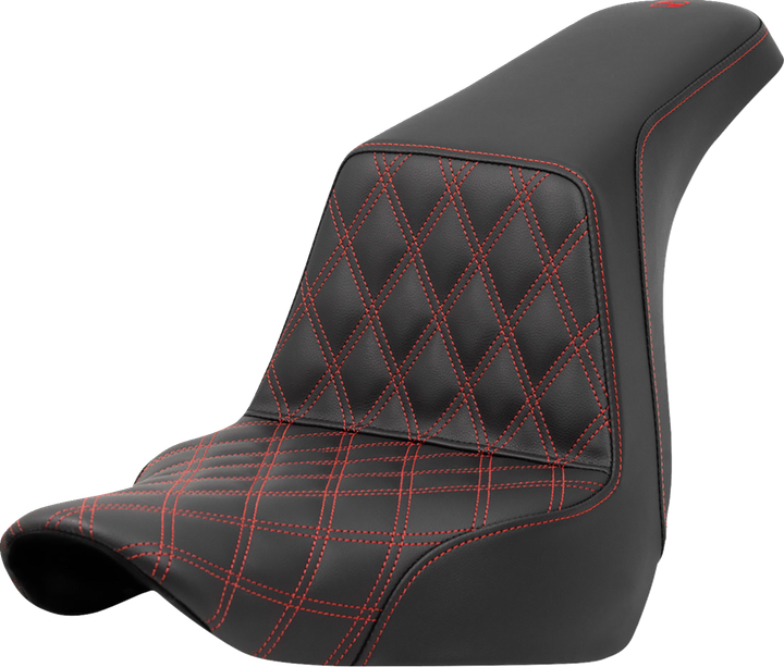 Saddlemen Step-Up Seat - Front Lattice Stitch - Red Stitch - Fxlr/Flsb '18-'24 818-29-17204
