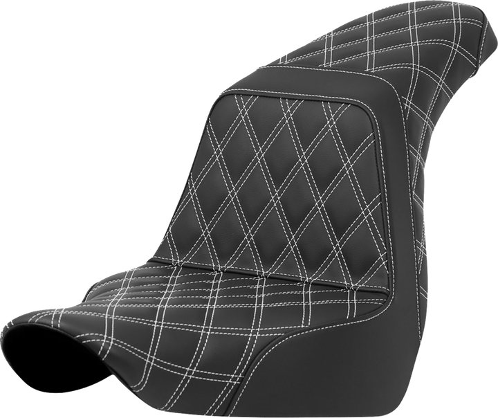 Saddlemen Step-Up Seat - Full Lattice Stitch - White Stitch - Fxlr/Flsb '18-'21 818-29-17506