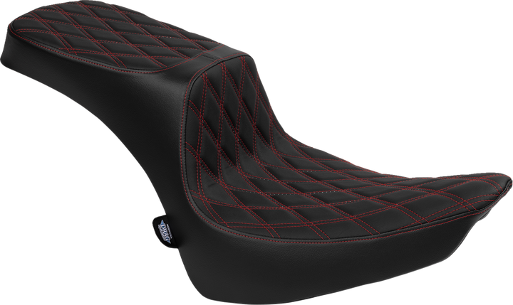 Drag Specialties Seats Performance Predator 2-Up Seat - Vinyl - Double Diamond - Red Thread - Fl '00-'17 0802-1643