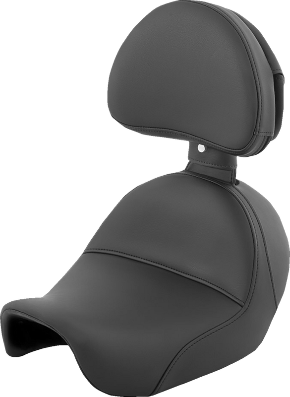 Saddlemen Heels Down Solo Seat - With Backrest - Plain - Black - Dyna 806-04-0041
