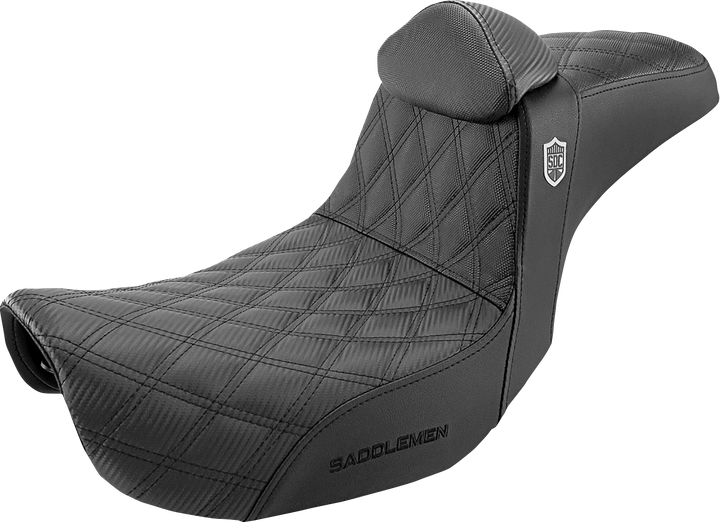 Saddlemen Pro Series Sdc Performance Seat - W/ Backrest - Lattice Stitch/Lumbar Gripper - Fld/Fxd '06-'17 SC80604DBKRT