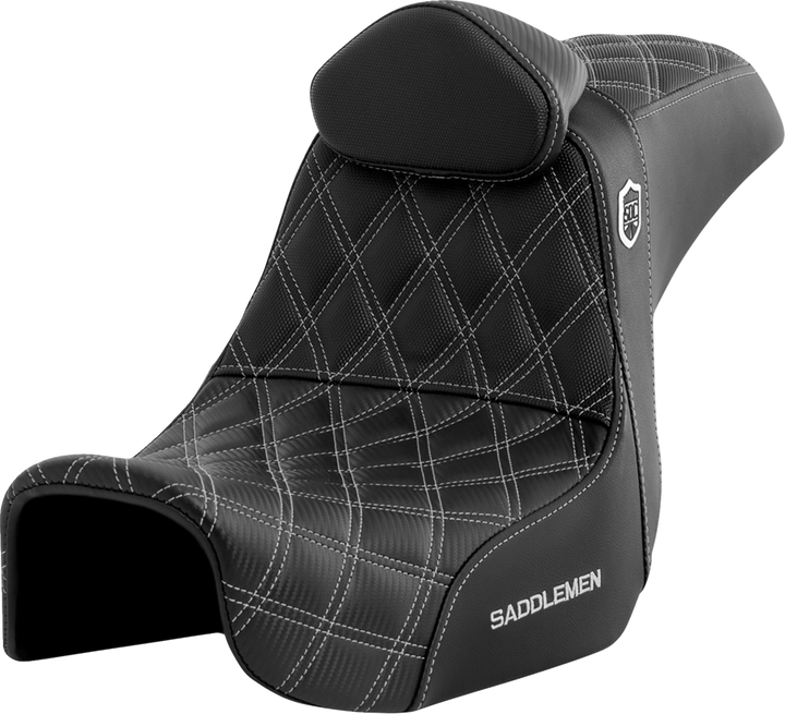 Saddlemen Pro Series Sdc Performance Seat - W/ Backrest - Silver Stitch - Dyna '06-'17 SC80604SILRT