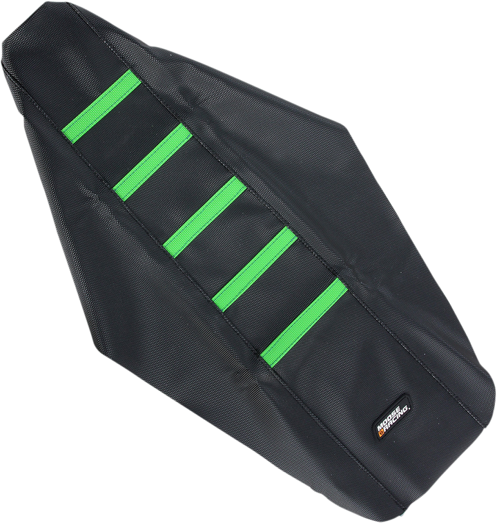 Moose Offroad Ribbed Seat Cover - Black Cover/Green Ribs - Kawasaki Kx125/250 '03-'07 KX12503-334RT