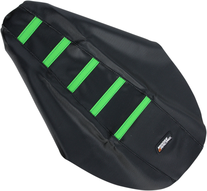 Moose Offroad Ribbed Seat Cover - Black Cover/Green Ribs - Kawasaki Kx '91-'13 KX8091-334RT