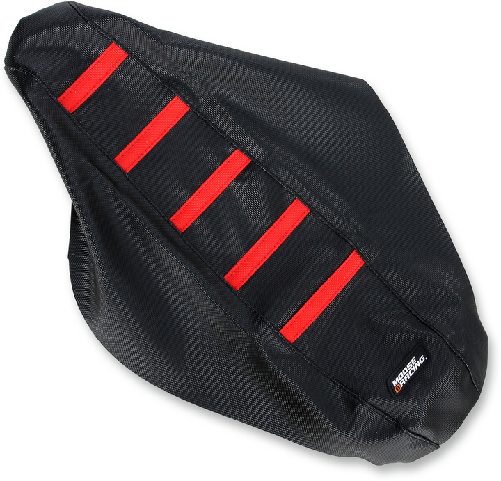 Moose Offroad Ribbed Seat Cover - Black Cover/Red Ribs - Honda Crf250/450 '17-'25 CRF45017