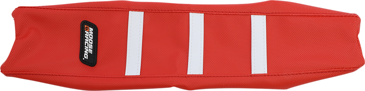 Moose Offroad Ribbed Seat Cover - Red Cover/White Ribs - Gas Gas Mc '21-'23 GAS50-331