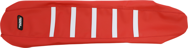 Moose Offroad Ribbed Seat Cover - Red Cover/White Ribs - Gas Gas Ec/Ex/Mc '21-'23 GAS21-331