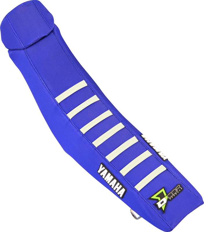 D'Cor Visuals Seat Cover - Blue W/ White Rib - Yz85 '22-'26 30-50-104