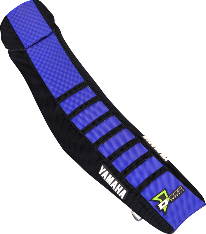 D'Cor Visuals Seat Cover - Black/Blue W/ Black Ribs - Yz85 '22-'26 30-50-105