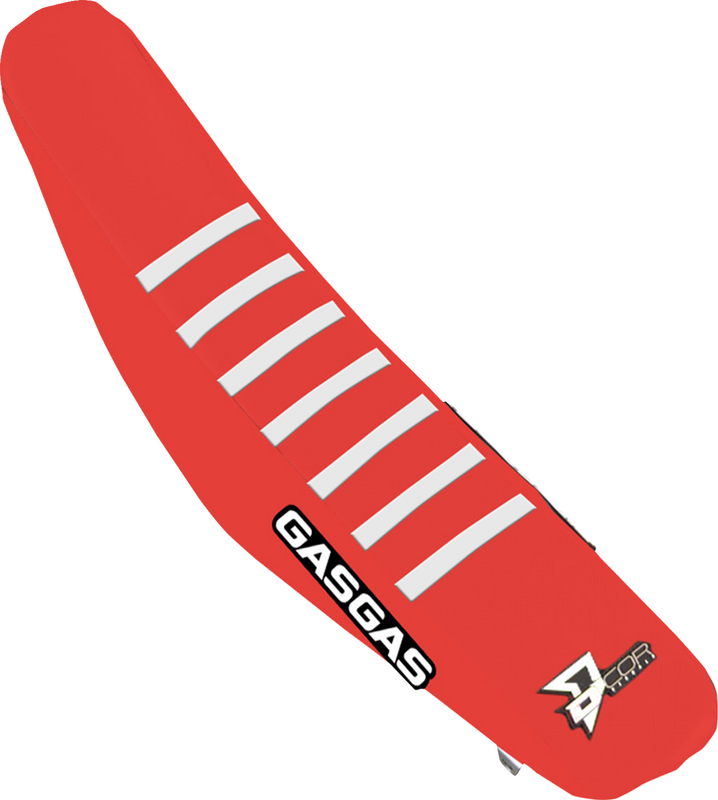 D'Cor Visuals Seat Cover - Red/White Ribs - Gas Gas Mc '23-'26 30-65-101