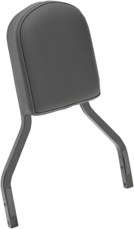 Drag Specialties Seats Sissy Bar Pad - Short - Smooth - Black W/Solar Reflective Leather Top Stitch 0822-0299