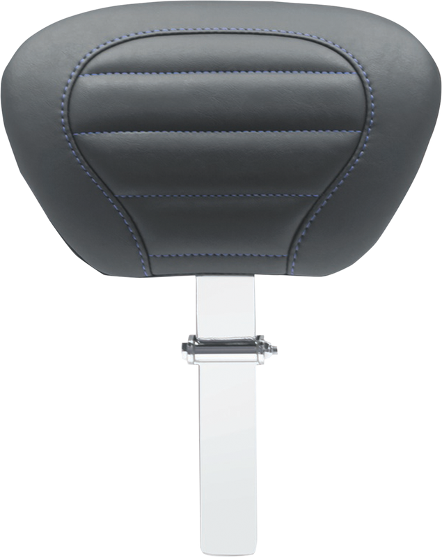 Mustang Deluxe Driver Backrest - Black W/ Sky Blue Stitching - Flt/Flh '08-'25 79012SB