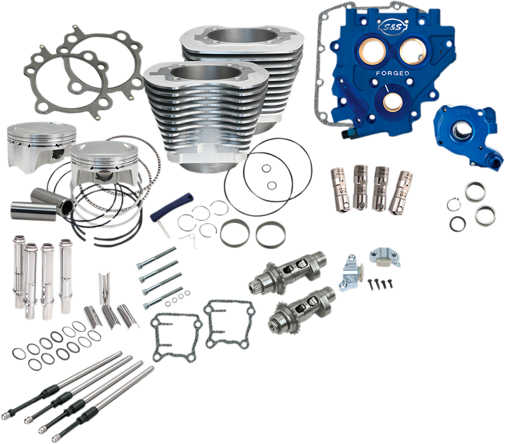 S&S Cycle 110" Power Package Performance Kit - Chain Drive - Silver 330-0666