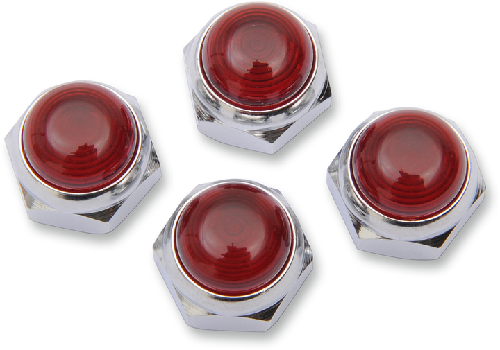 Eastern Motorcycle Parts Rocker Shaft Nuts - Chrome With Red Seals - Shovlehead | Xl V-13-241