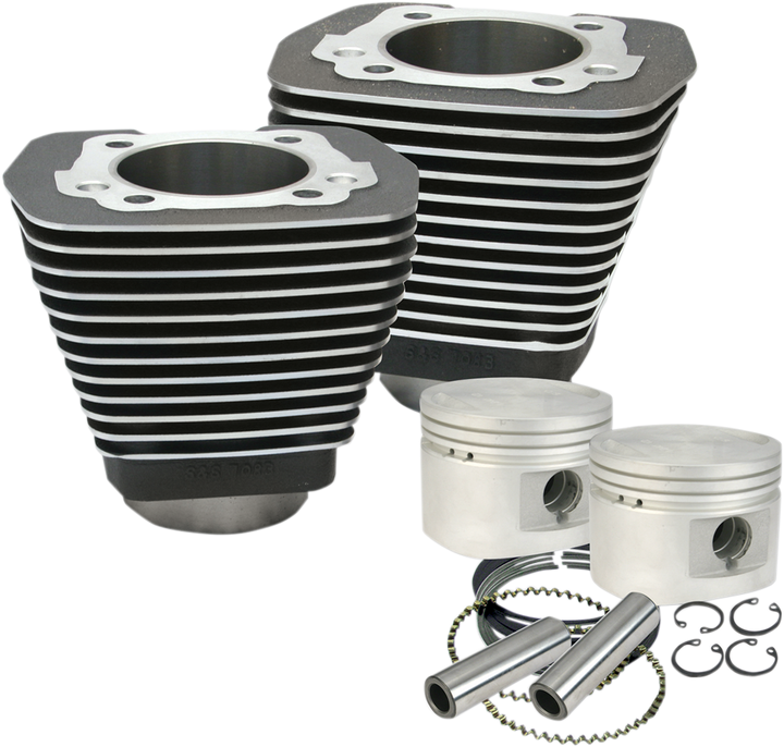 S&S Cycle Cylinder & Piston Kit - 80" - Evolution Big Twin - Wrinkle Black 910-0182