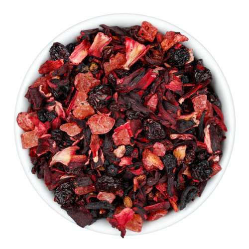 Fusion Teas Blackberry Hibiscus Tea - Overhead