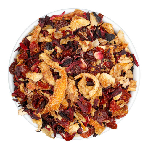 Fusion Teas Blood Orange Hibiscus Tea - Overhead