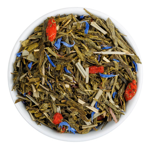 Fusion Teas Super Fruit Sencha Green Tea - Overhead