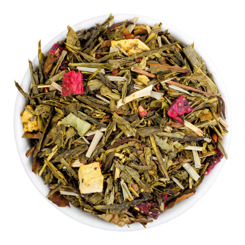 Fusion Teas Exotic Pomegranate White Tea - Overhead