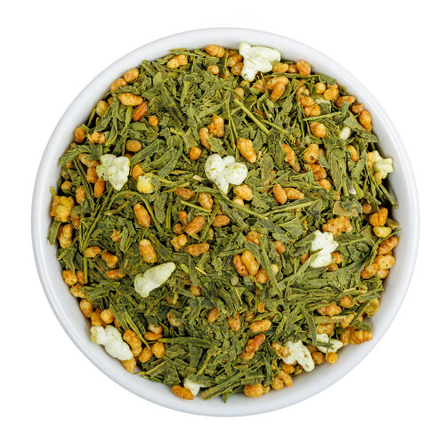 Fusion Teas Matcha Genmaicha Green Tea - Overhead