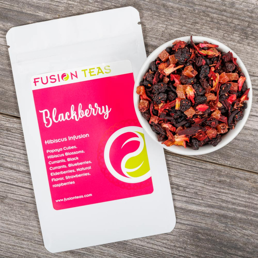 Blackberry Hibiscus Fruit Tea - Herbal Loose Leaf Tisane - Fusion