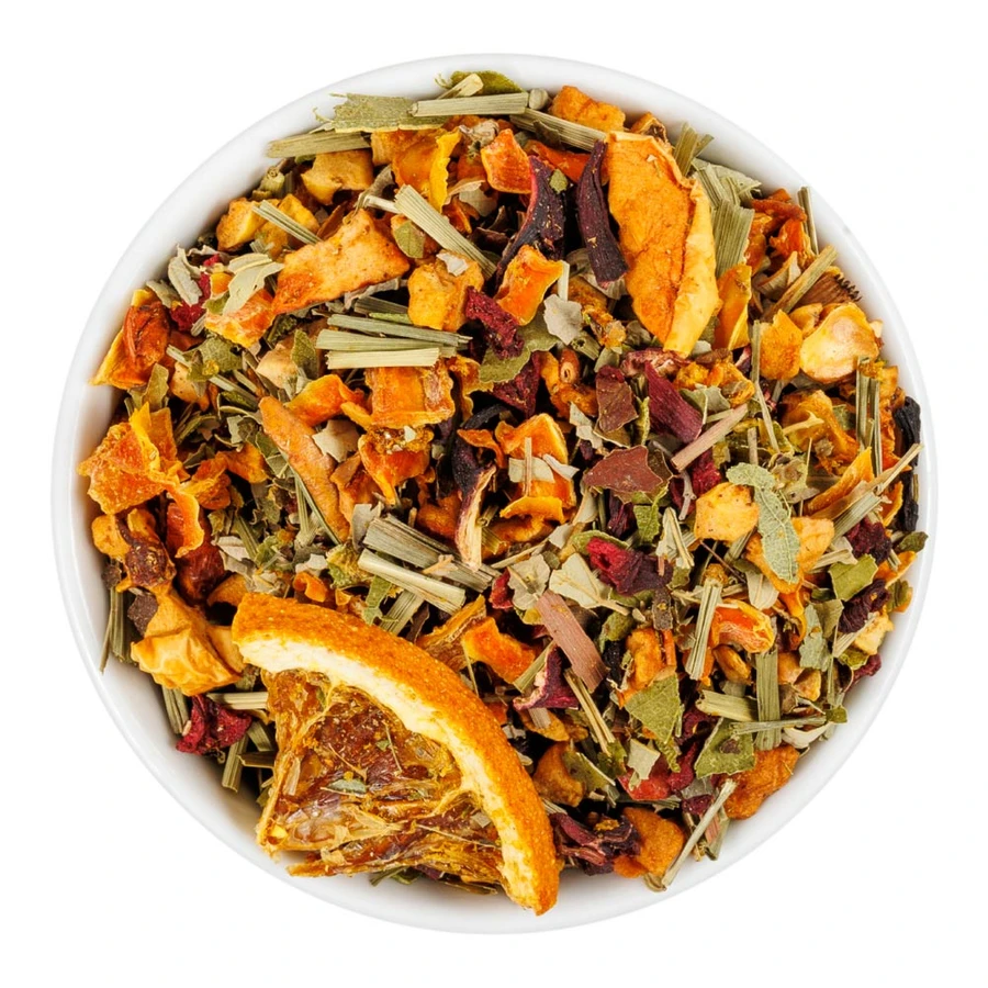 Fusion Teas Orange Sunrise Herbal Tea - Overhead