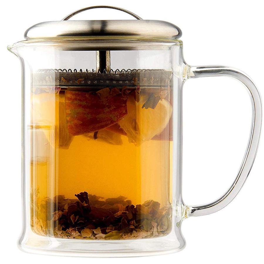 Scented Tea Pot Glass Tea Set Heat Resistant Glass Tea Infuser Tea Pot  Double Wall Glass Cup