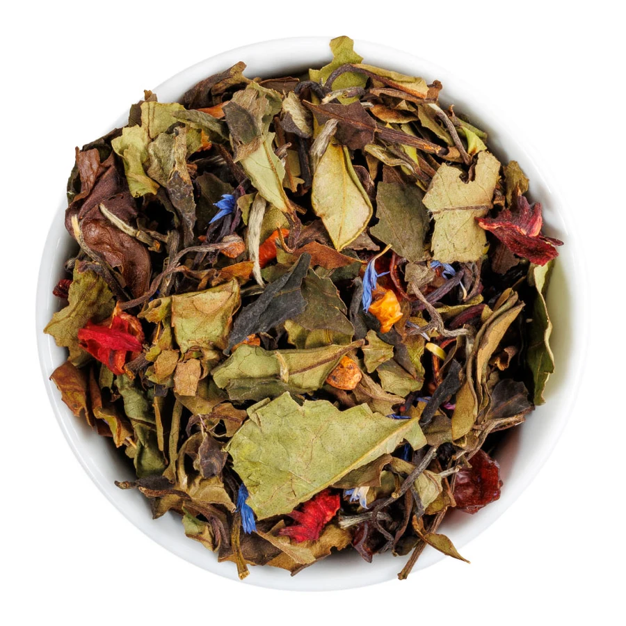 Fusion Teas Blueberry Bliss White Tea - Overhead